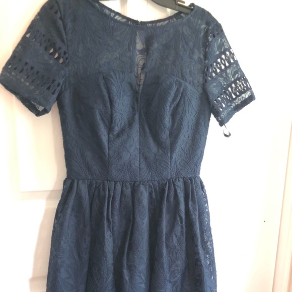 Navy lace midi dress - Picture 3 of 6